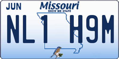 MO license plate NL1H9M