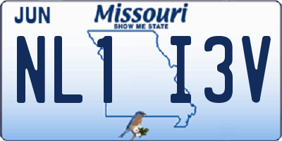 MO license plate NL1I3V
