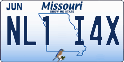 MO license plate NL1I4X