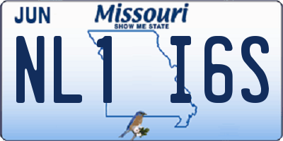 MO license plate NL1I6S