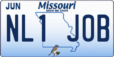 MO license plate NL1J0B