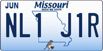 MO license plate NL1J1R
