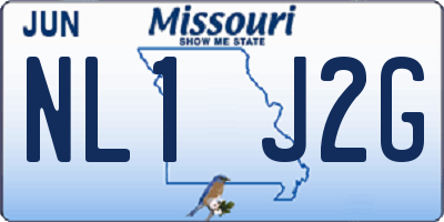 MO license plate NL1J2G