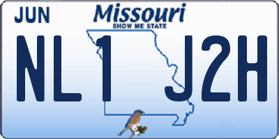 MO license plate NL1J2H