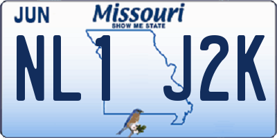 MO license plate NL1J2K