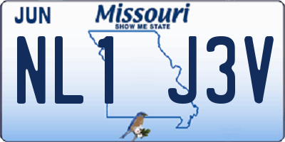 MO license plate NL1J3V