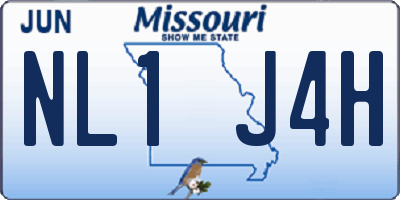 MO license plate NL1J4H