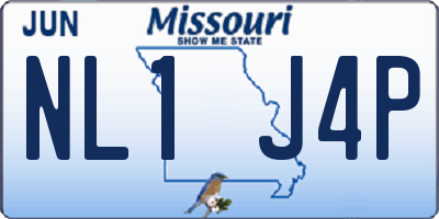 MO license plate NL1J4P