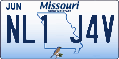 MO license plate NL1J4V