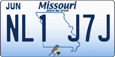 MO license plate NL1J7J