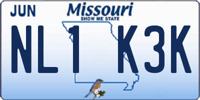 MO license plate NL1K3K