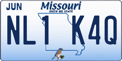 MO license plate NL1K4Q