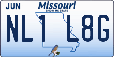 MO license plate NL1L8G