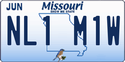MO license plate NL1M1W