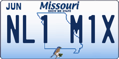 MO license plate NL1M1X