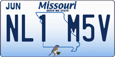 MO license plate NL1M5V