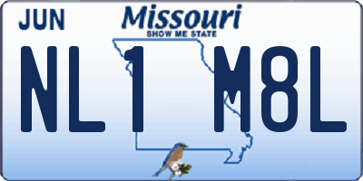 MO license plate NL1M8L
