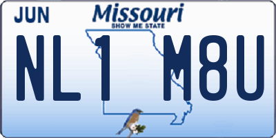 MO license plate NL1M8U