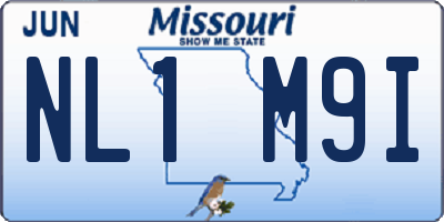 MO license plate NL1M9I