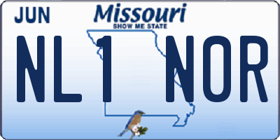 MO license plate NL1N0R