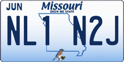 MO license plate NL1N2J