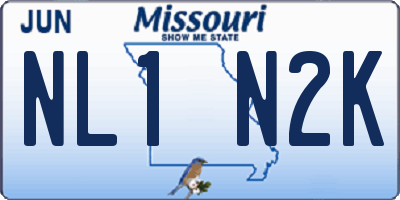 MO license plate NL1N2K