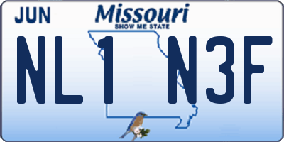 MO license plate NL1N3F