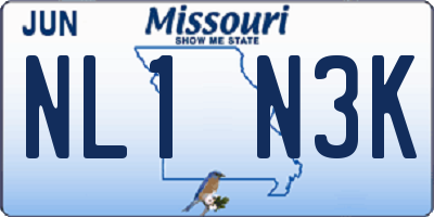 MO license plate NL1N3K