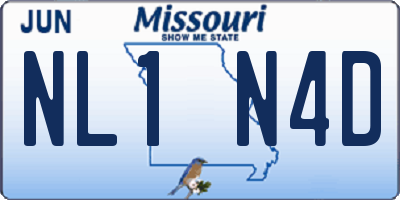 MO license plate NL1N4D
