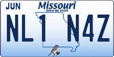 MO license plate NL1N4Z