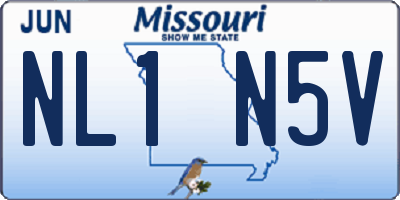 MO license plate NL1N5V