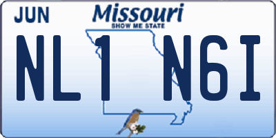 MO license plate NL1N6I