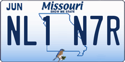 MO license plate NL1N7R
