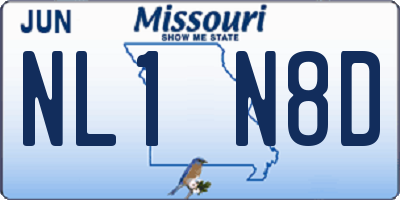 MO license plate NL1N8D