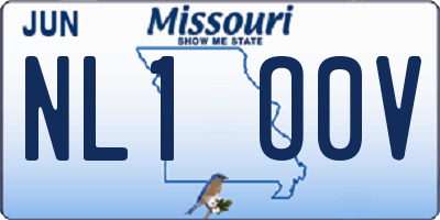 MO license plate NL1O0V