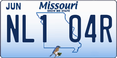 MO license plate NL1O4R
