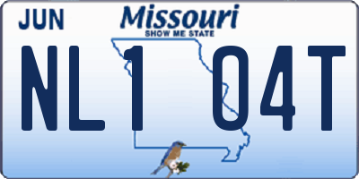 MO license plate NL1O4T