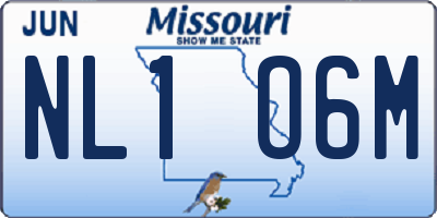 MO license plate NL1O6M