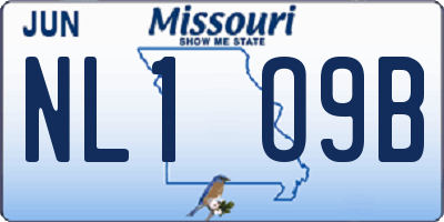 MO license plate NL1O9B