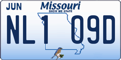 MO license plate NL1O9D