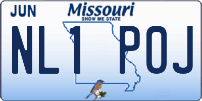 MO license plate NL1P0J