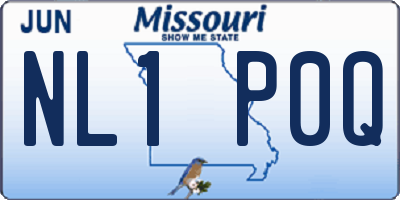 MO license plate NL1P0Q