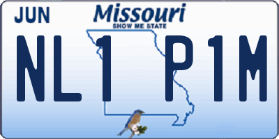 MO license plate NL1P1M