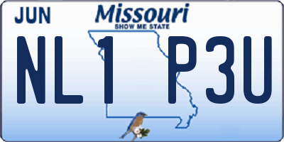 MO license plate NL1P3U