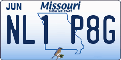 MO license plate NL1P8G