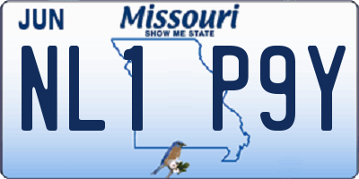 MO license plate NL1P9Y