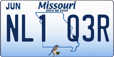 MO license plate NL1Q3R