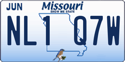 MO license plate NL1Q7W