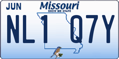 MO license plate NL1Q7Y