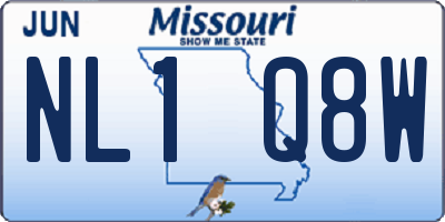 MO license plate NL1Q8W